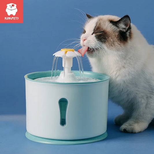 LED Illuminated Cat Water Fountain - 2.4L Automatic Drinking Dispenser with Filter