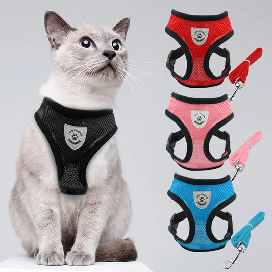 Breathable Comfort Cat Harness with Leash Set
