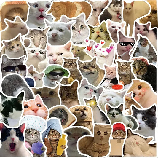 Cat Mood Stickers Set: Waterproof & Fun Variety Pack