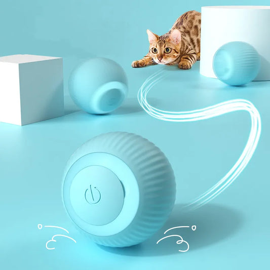 Interactive Automatic Cat Toy Ball – 360° Self-Rotating with Obstacle Avoidance
