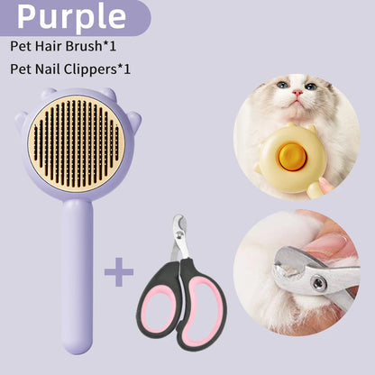 2-in-1 Pet Pampering Set: Deluxe Grooming Brush & Precision Nail Clipper
