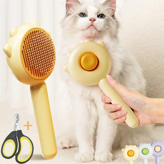 2-in-1 Pet Pampering Set: Deluxe Grooming Brush & Precision Nail Clipper